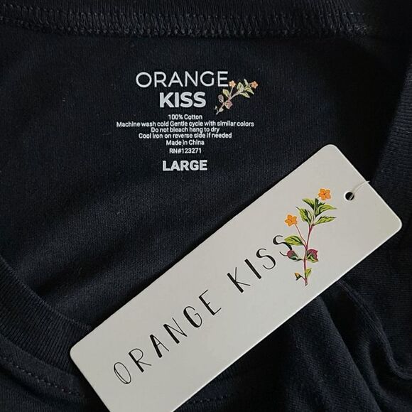 🦅 California Embroidered Eagle Design Black Crop T-shirt Tee Top SIZE L NWT - Picture 4 of 7